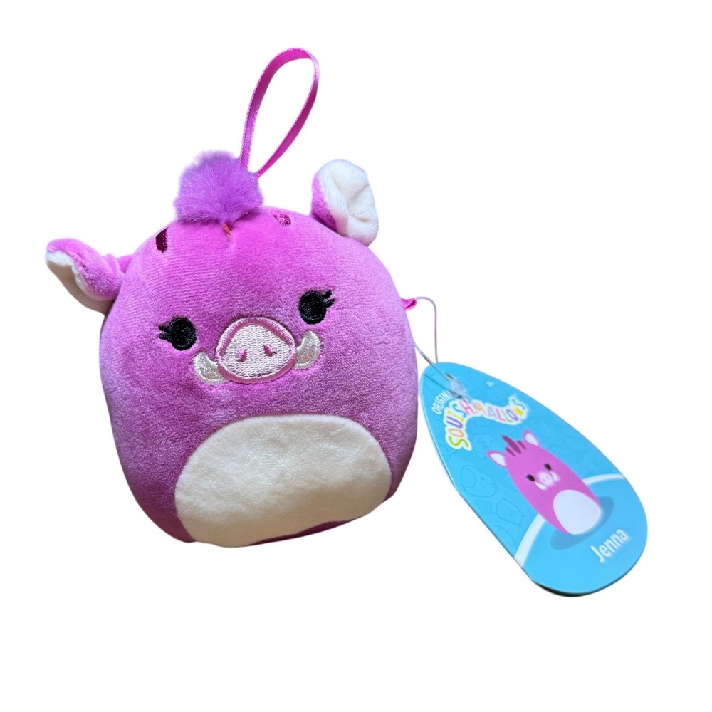Squishmallows Jenna‎ the Warthog Purple 4 inch Plush Clip S4 #2076 New with Tags